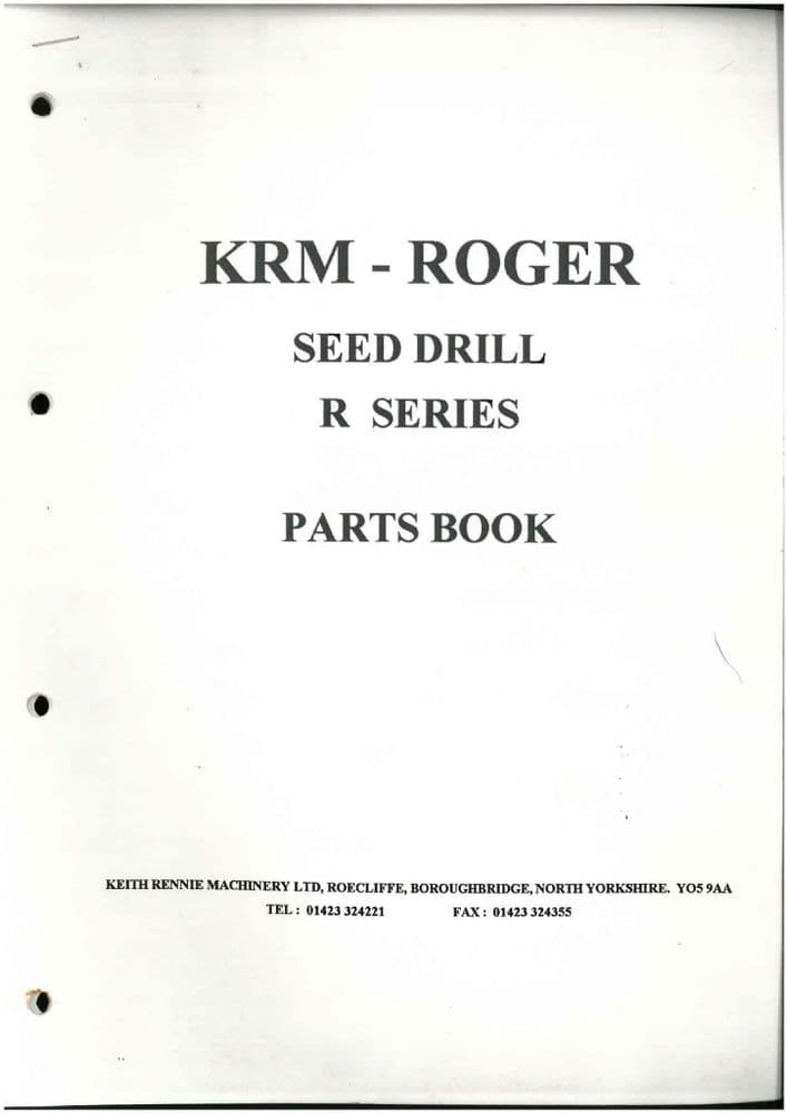 Roger KRM Falc - Seed Drill - R Series Parts Manual
