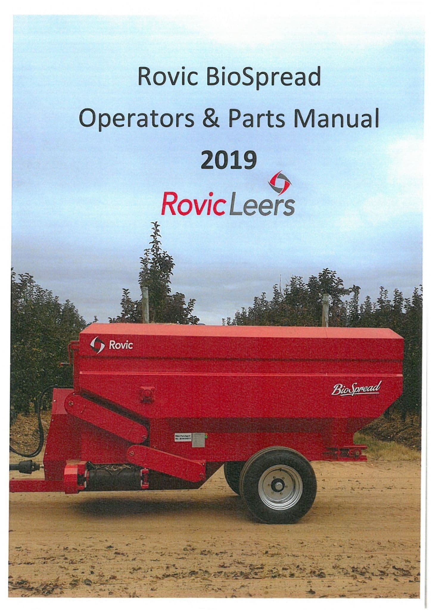 Rovic Leers Biospread Operators Manual and Spare Parts List