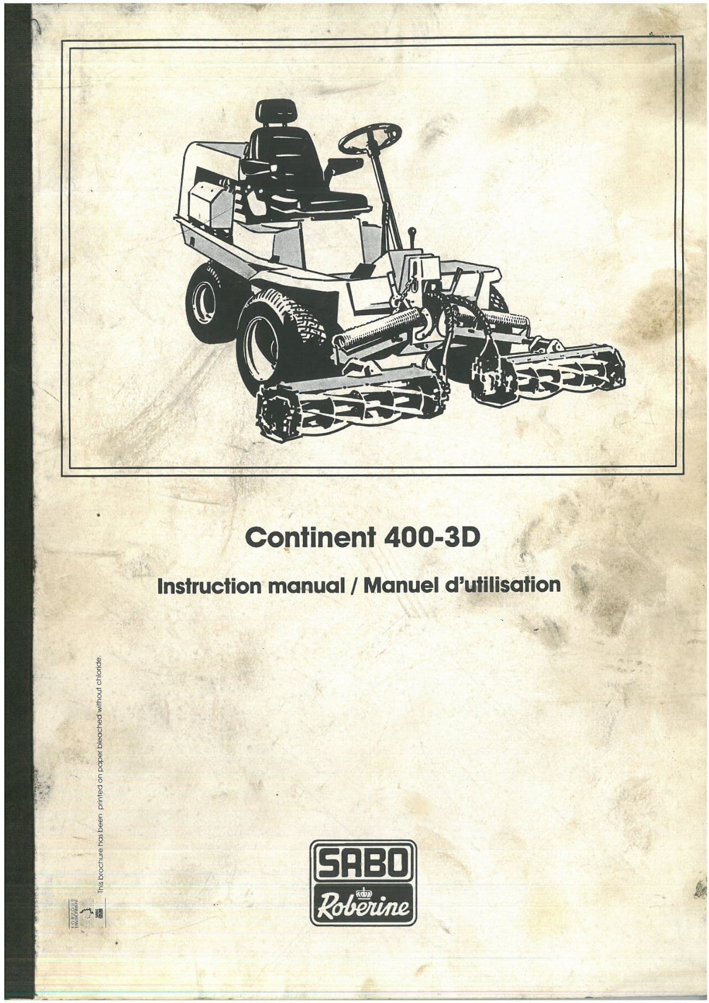 Sabo Roberine Lawn Tractor Continent 400-3D Operators Manual