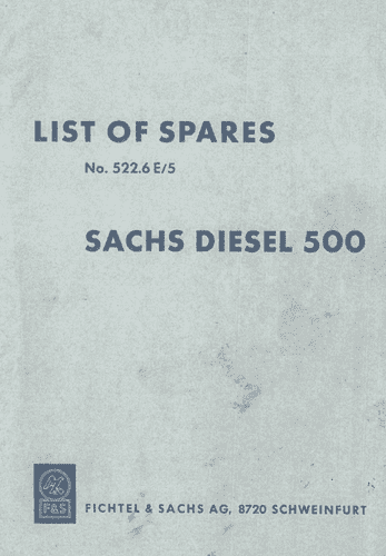 Sachs Engine 500 Parts Manual