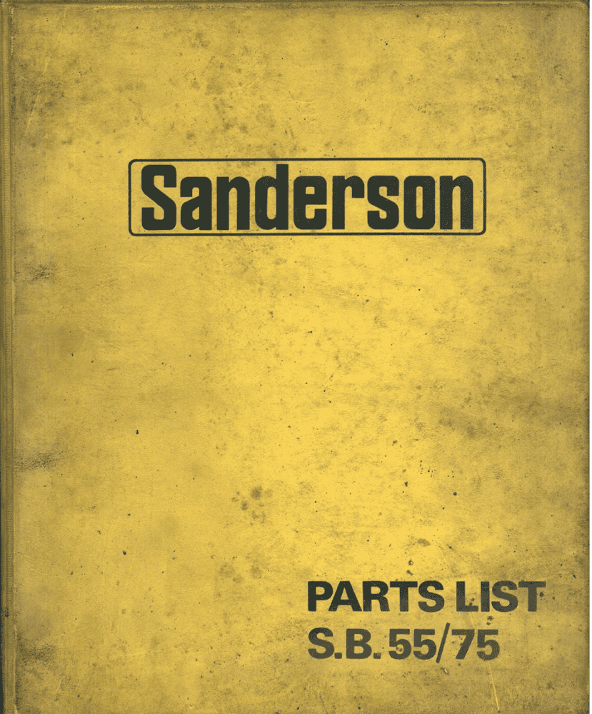 Sanderson Forklift SB 55 75 Parts Manual SB55 SB75
