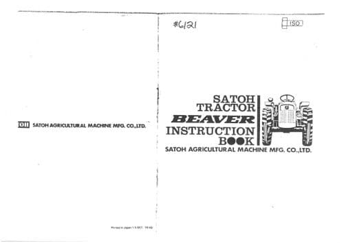 Satoh Tractor Beaver S-370 Operators Manual