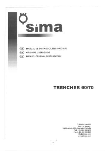 Sima Trencher 60 & 70 Operators Manual
