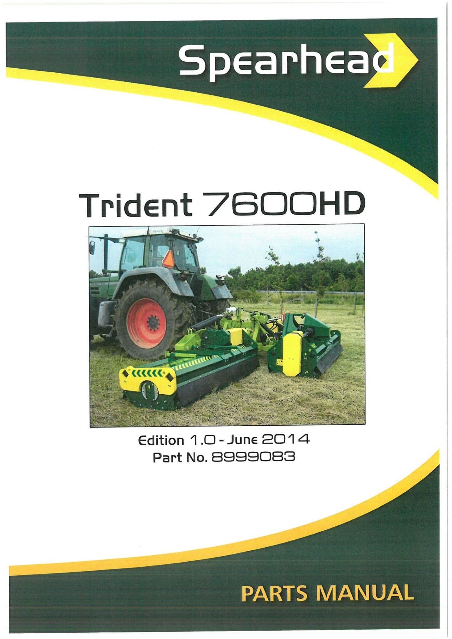 Spearhead Flail Mower Trident 7600HD Parts Manual