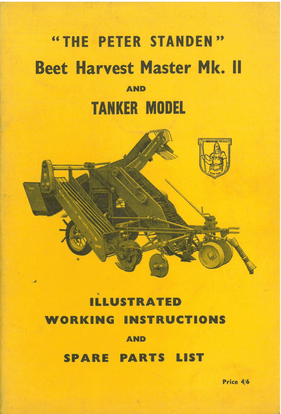 Standen Beet Harvest Master MK2 MkII & Tanker Model Operators Manual with Parts List