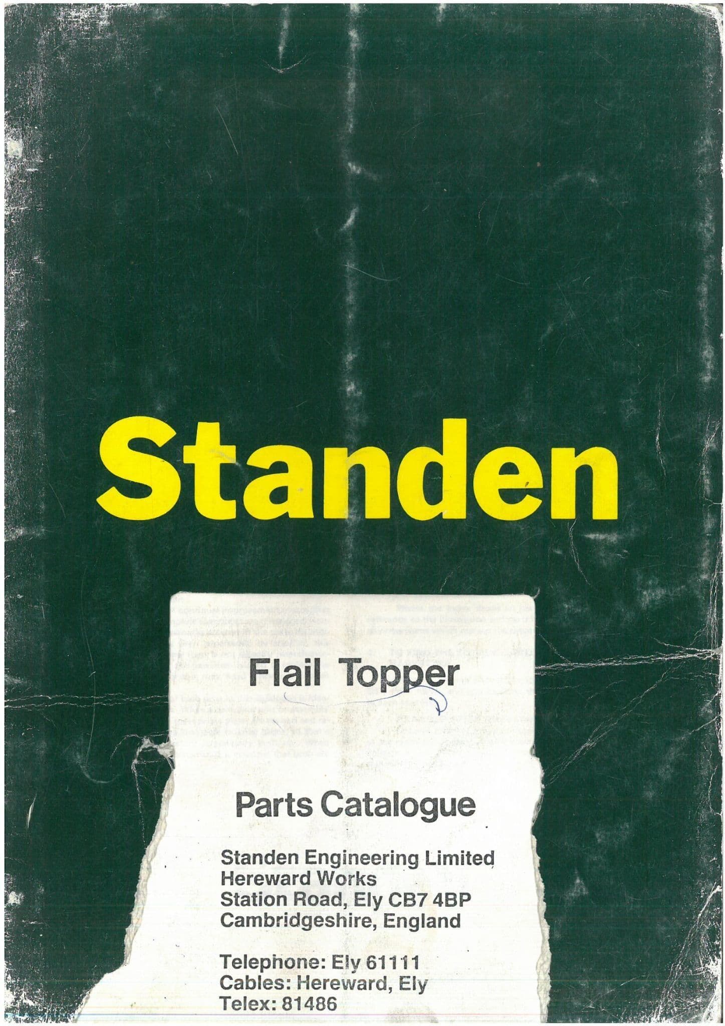 Standen Flail Topper Parts Manual