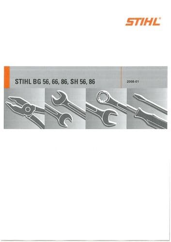 Stihl Blower BG56 BG66 BG86 SH56 SH86 Workshop Service Manual