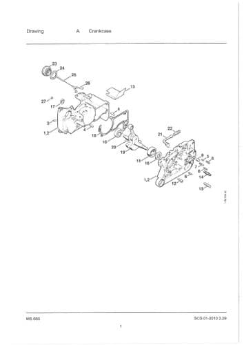 Stihl Chainsaw MS650 - 1122 Parts Manual