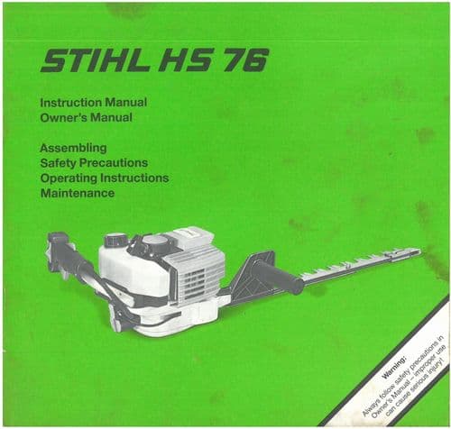 Stihl Trimmer HS76 Operators Manual