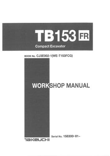 Takeuchi Compact Excavator  TB153 Workshop Manual