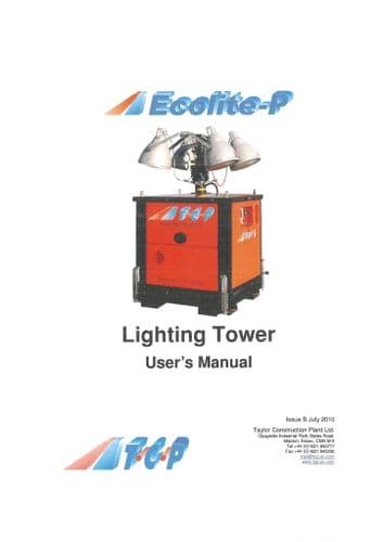TCP Lighting Tower Ecolite-P Operators Manual