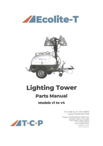 TCP  Lighting Tower Ecolite-T V1 V2 V3 V4 Parts Manual