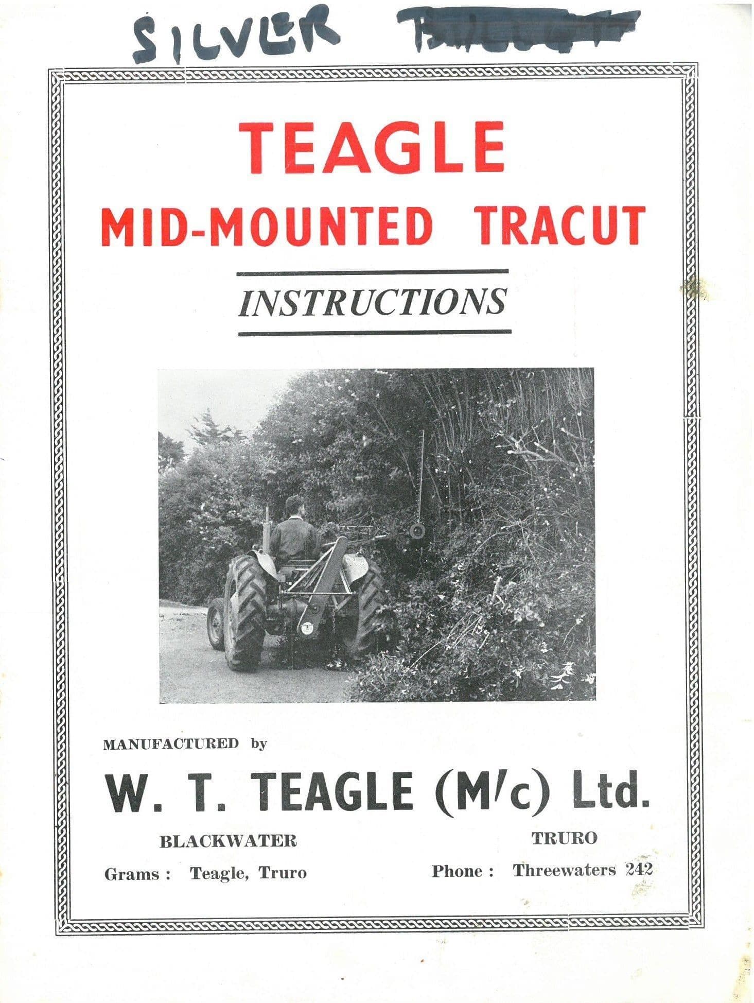Teagle Hedgetrimmer Mid Mounted Tracut Operators Manual