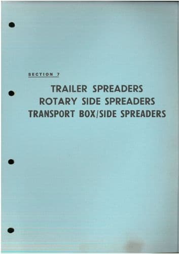 Teagle Trailed Spreaders,  Rotary Side Spreaders, Transport Box/Side Spreaders Parts Manual
