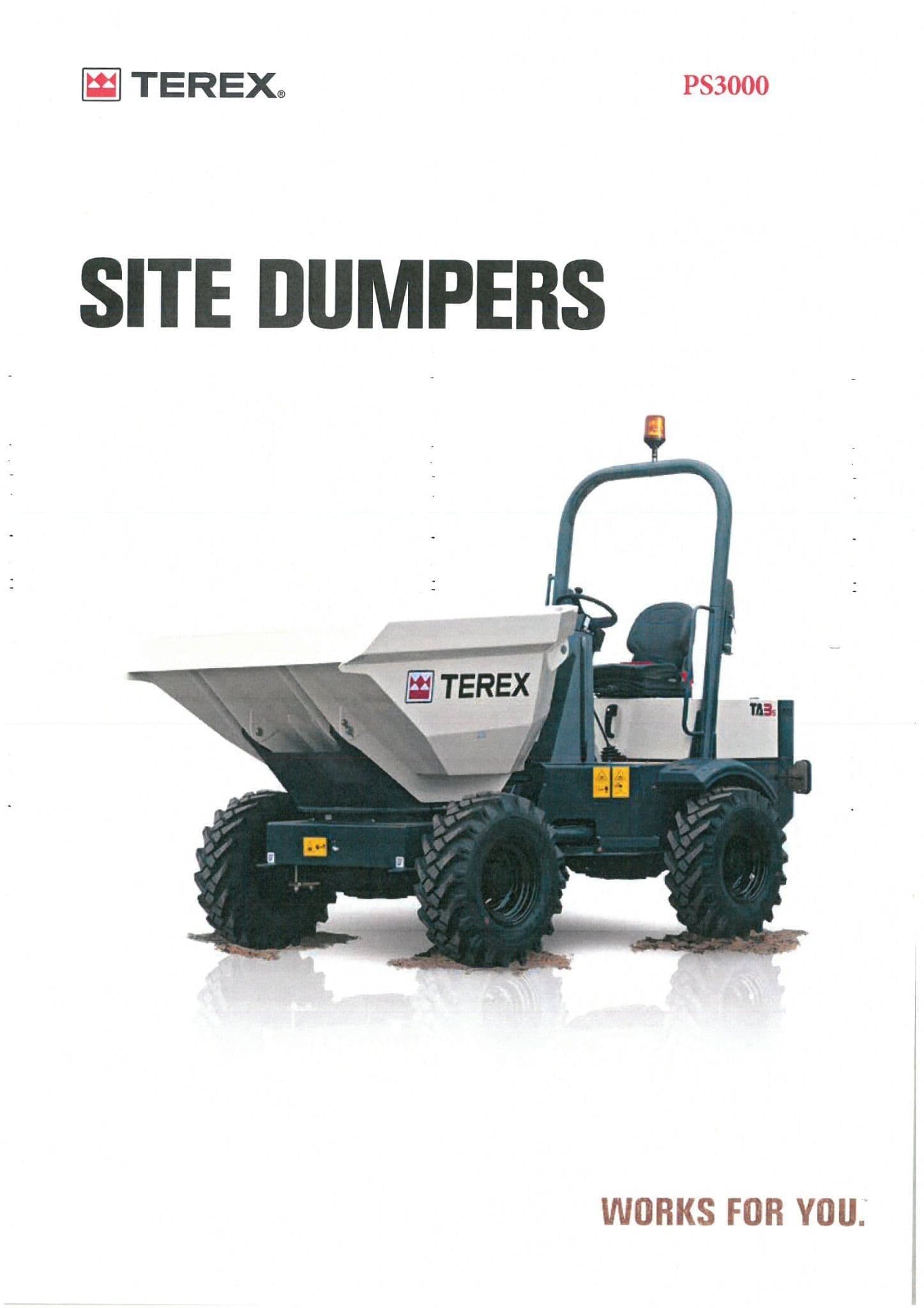 Terex Site Dumper PS3000 Straight & Swing Skip Operators Manual