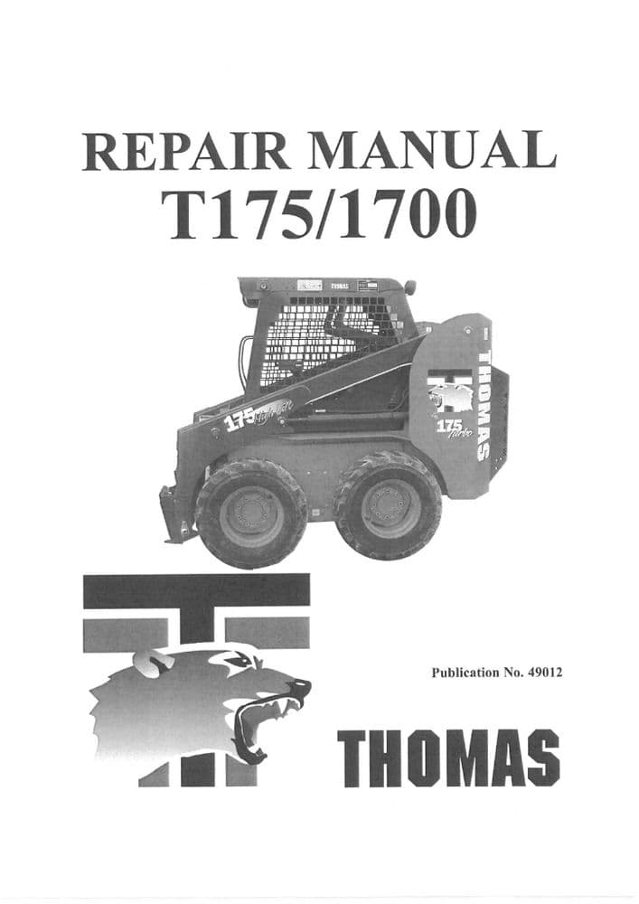 Thomas Skid Steer T175 T1700 Workshop Repair Manual