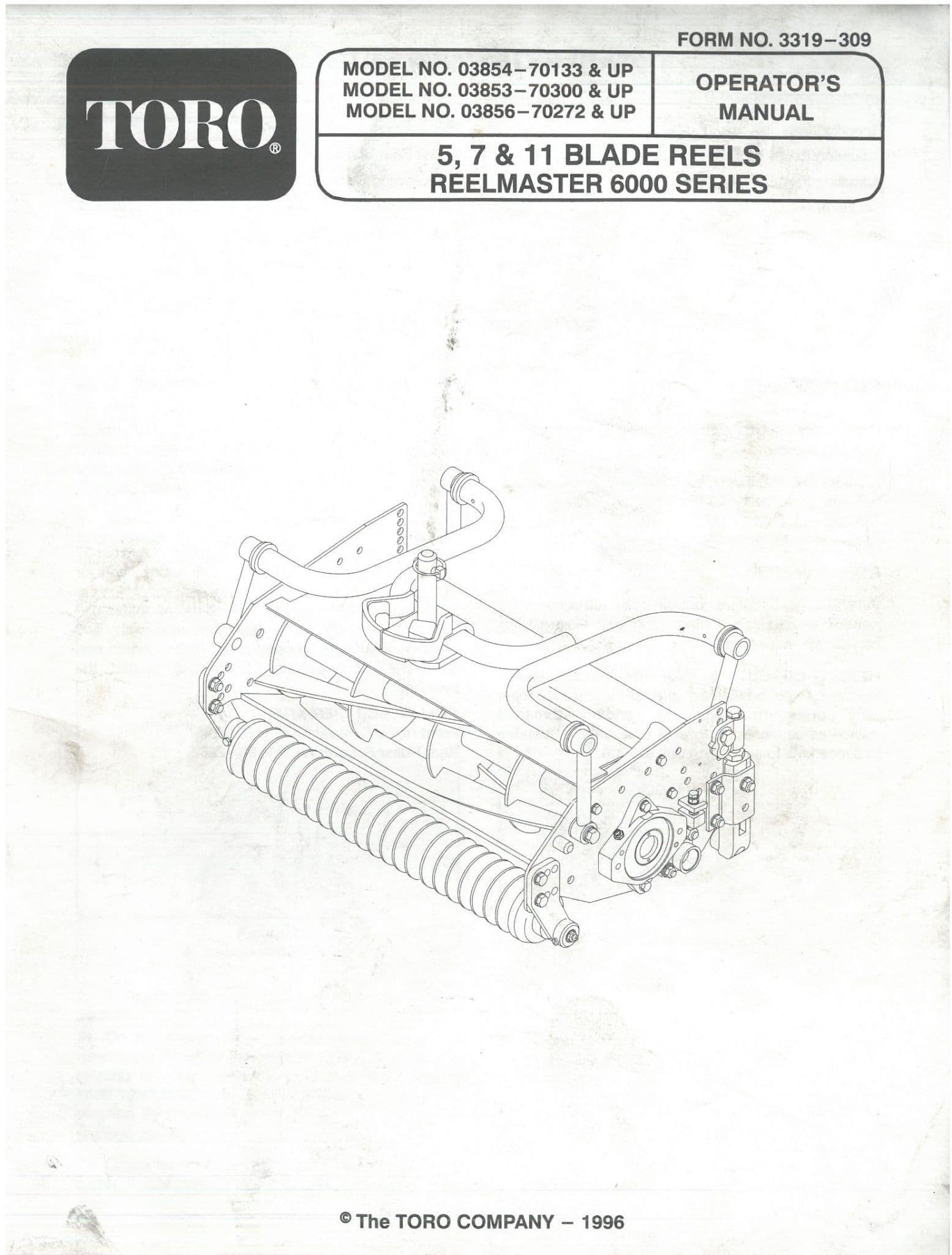 Toro Blade Reels 5 7 & 11 Reel Master 6000 Series Operators Manual