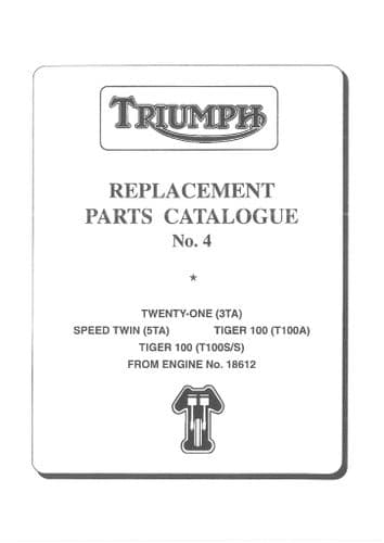 Triumph Engine C Range 3TA 5TA T100A T100SS Parts Manual