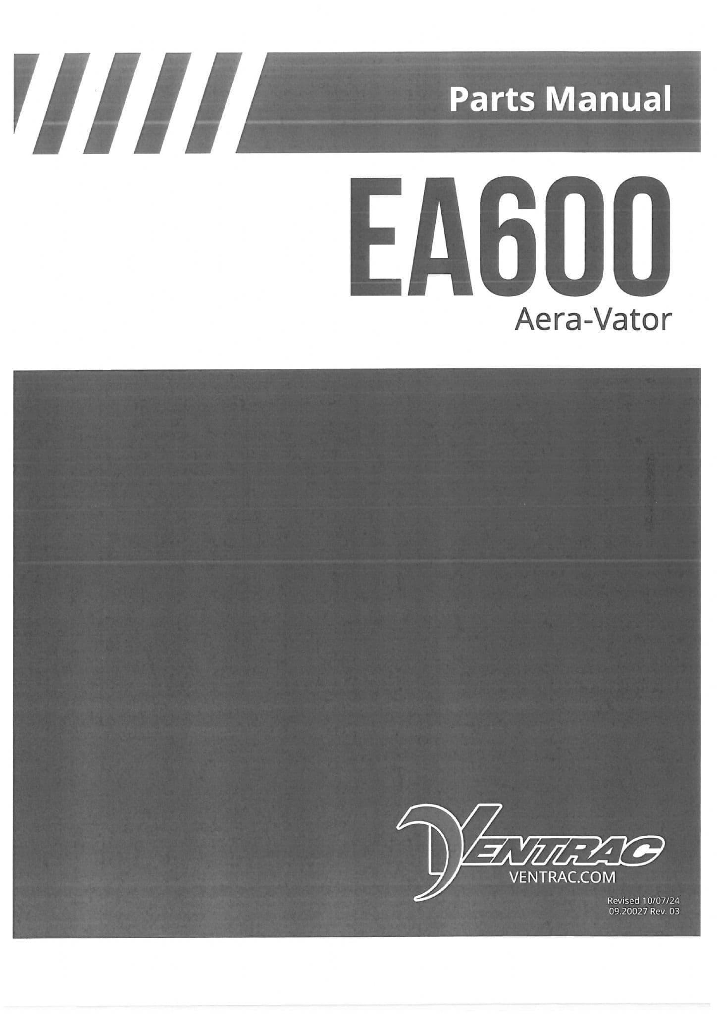 Ventrac AeraVator EA600 Parts Manual