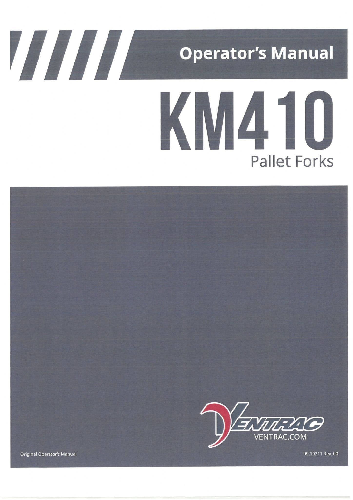 Ventrac Pallet Fork KM410 Operators Manual