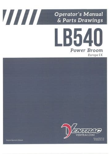 Ventrac Power Broom LB540 Operators Manual and Parts List