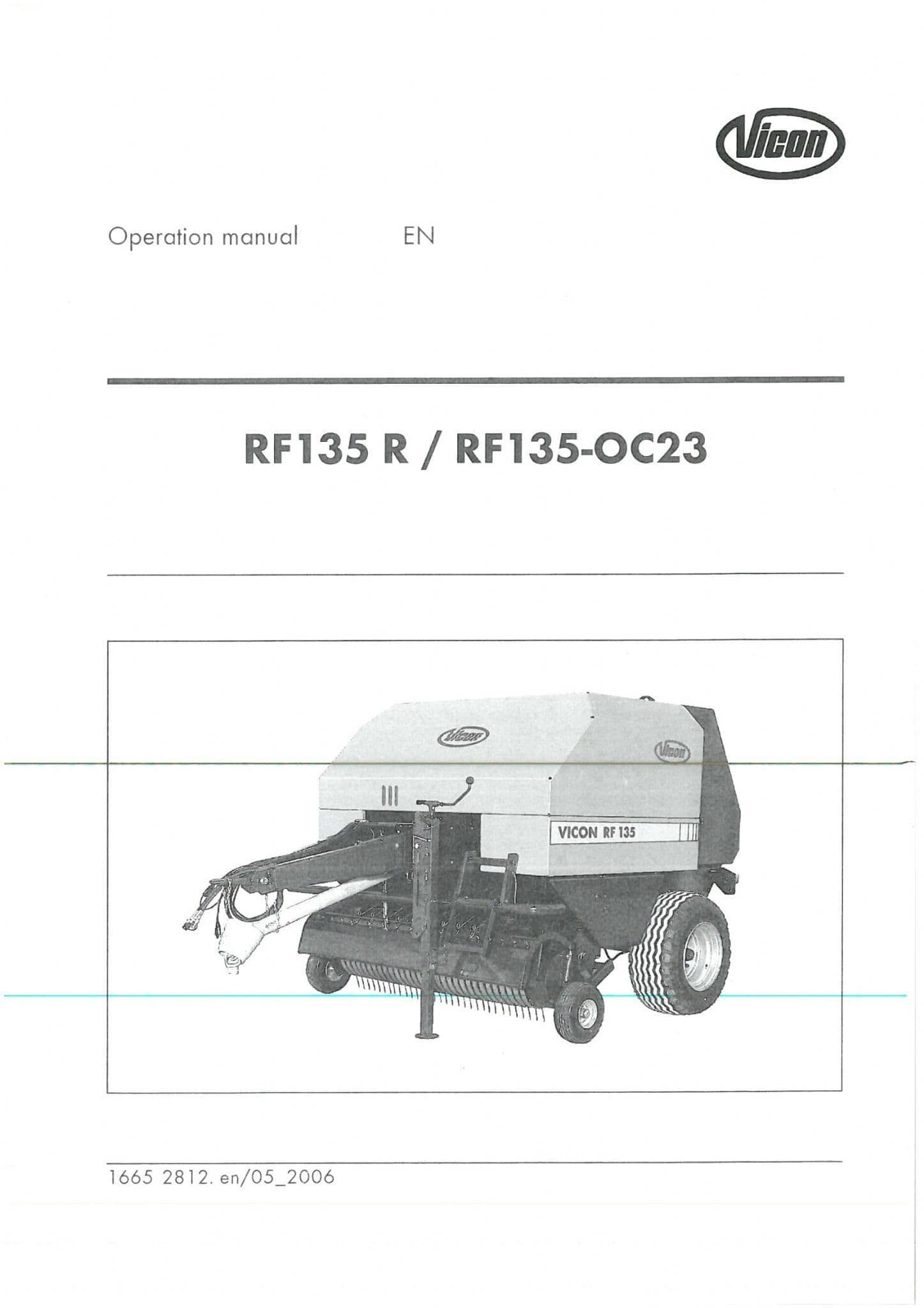 Vicon Baler RF135 & RF135-OC23 Operators Manual - Opticut