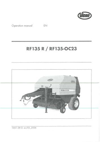 Vicon Baler RF135 & RF135-OC23 Operators Manual - Opticut