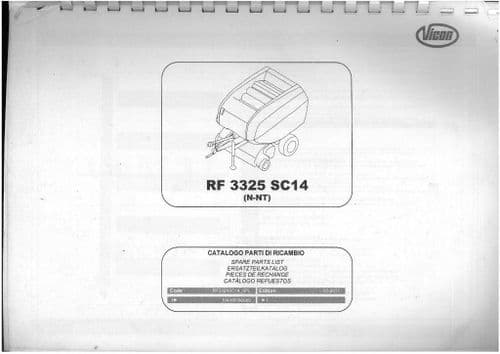 Vicon Baler RF3325 Parts Manual - RF 3325
