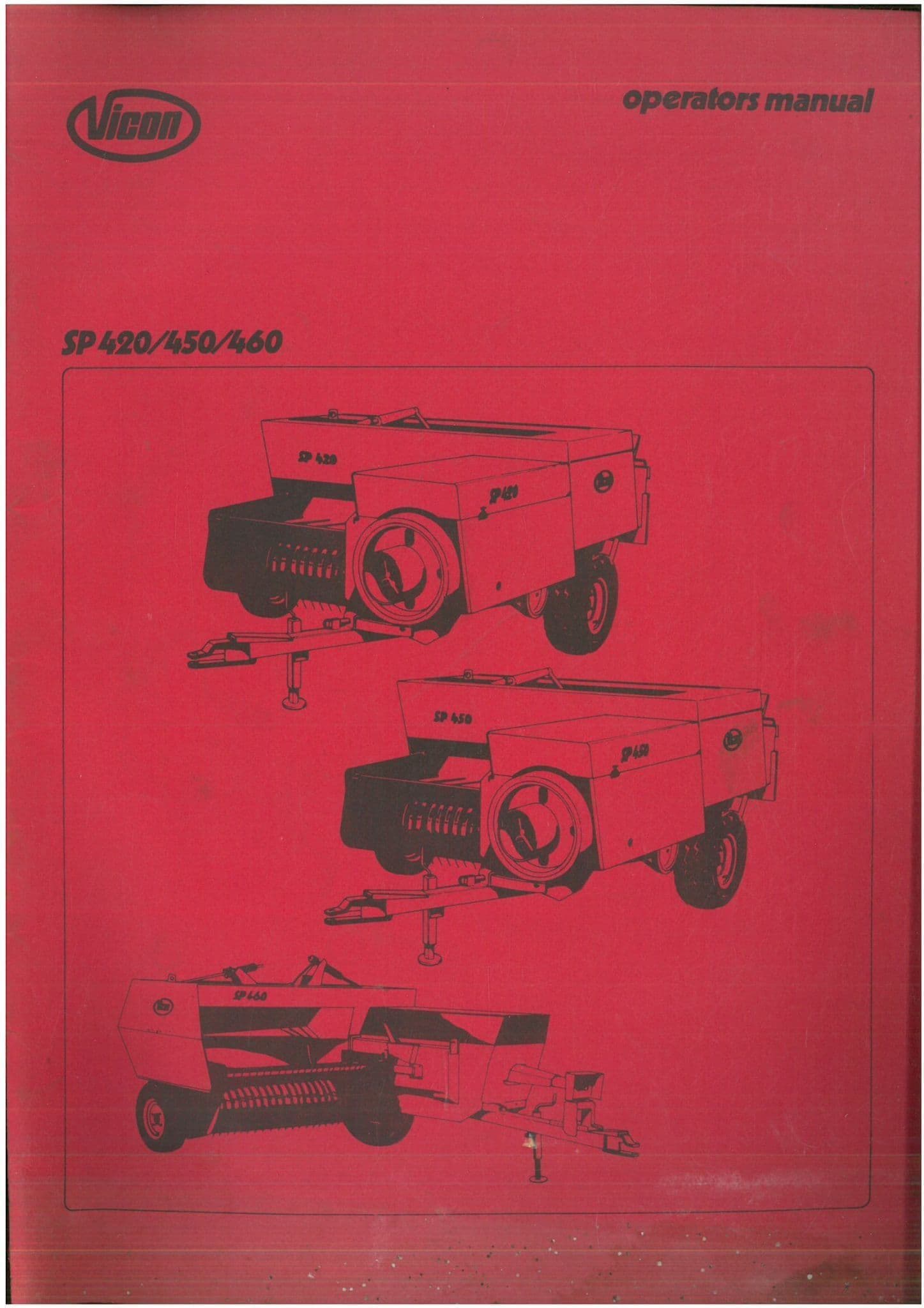 Vicon Baler SP420 SP450 SP460 Operators Manual
