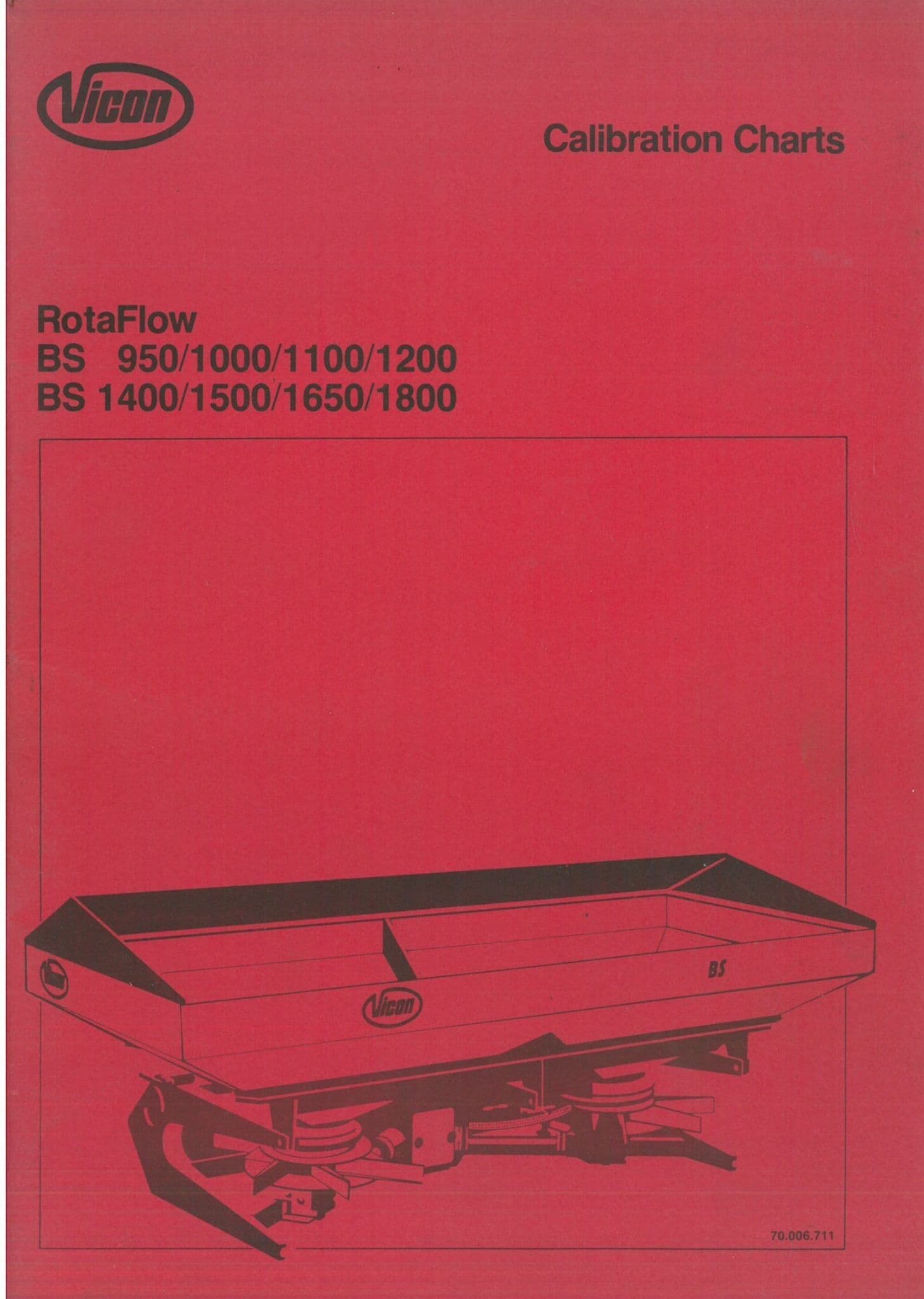 Vicon Fertiliser Spreader Rota Flow BS 950 1000 1100 1200 1400 1500