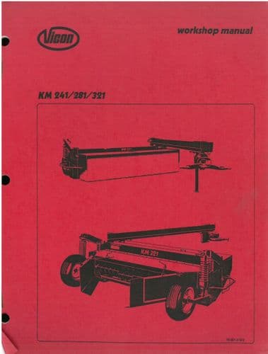 Vicon Mower KM241 281 321 Workshop Manual 241 281 321