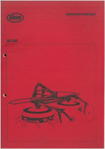 Vicon Rotary Hay Maker Tedder RC330 Operators Manual