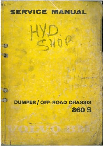 Volvo BM Dumper/Off Road Chassis 86S Workshop Service Manual - 860 S