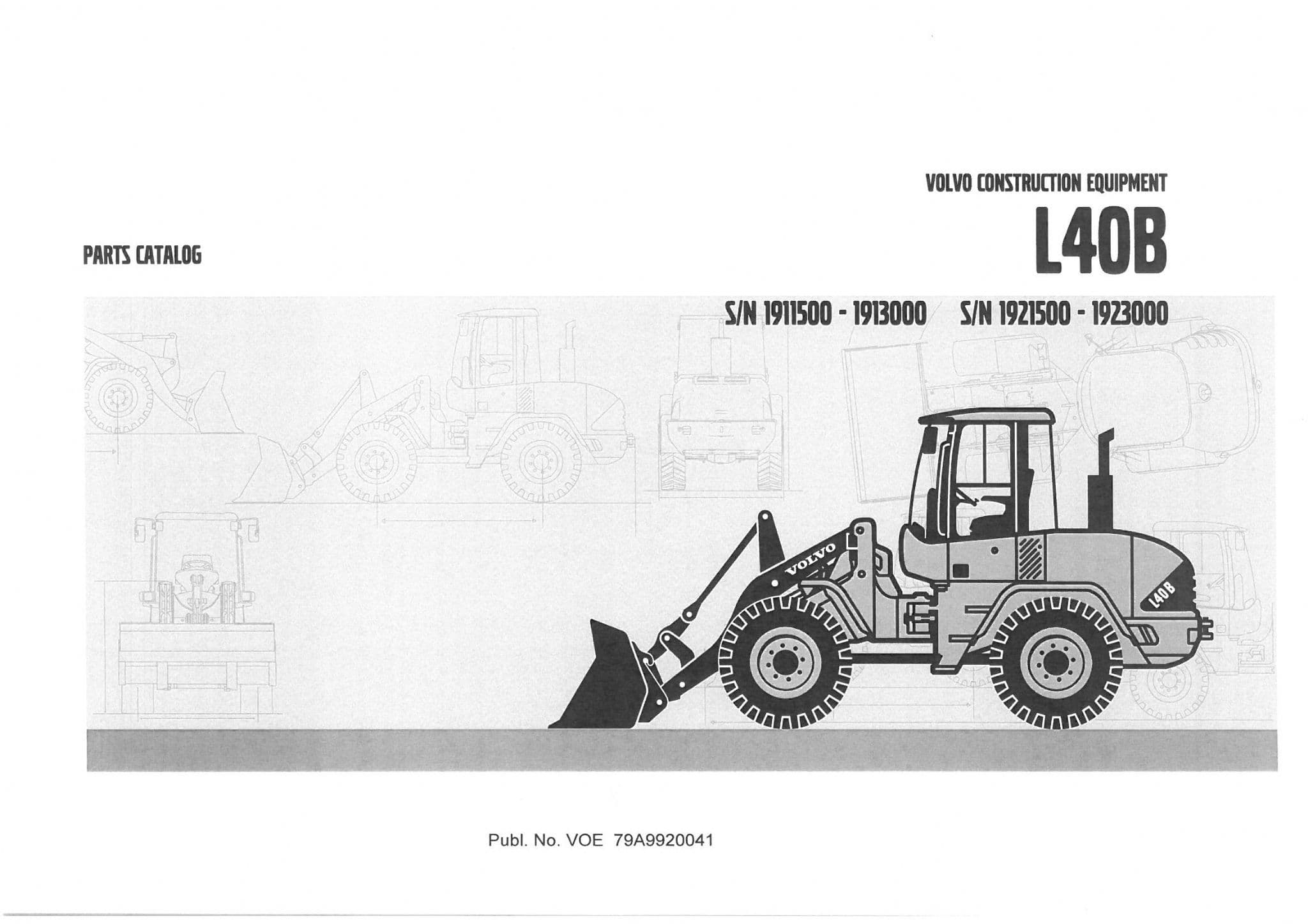 Volvo Loader L40B Parts Manual L40 B L 40B