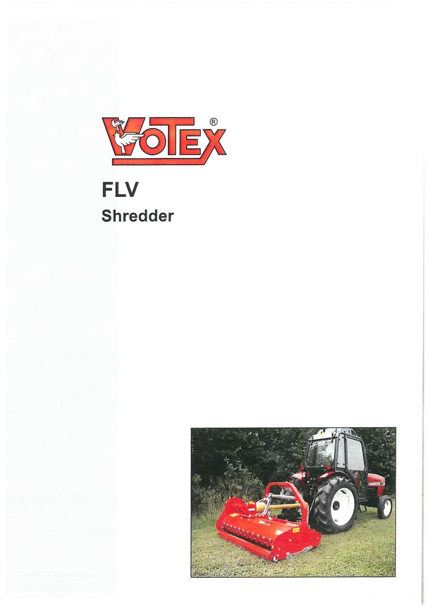Votex Shredder FLV Operators Manual and Spare Parts List