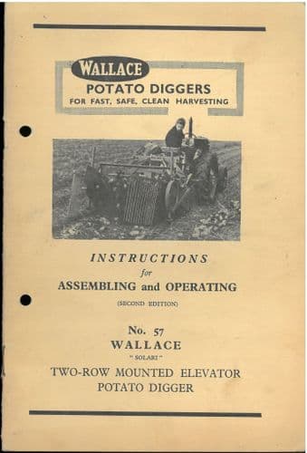 Wallace Two-Row Mounted Elevator Potato Digger Operators Manual
