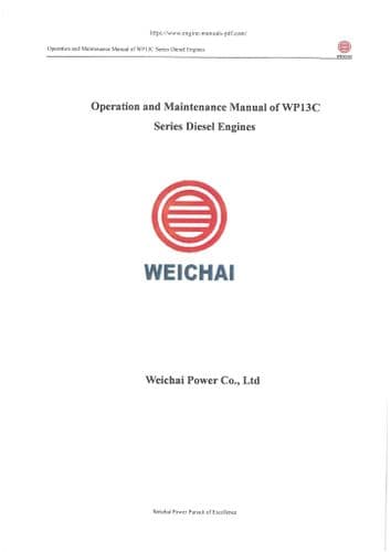 Weichai Baudouin Diesel Engine WP13C Operators Manual