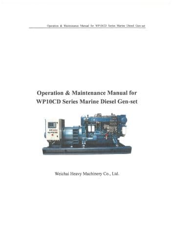 Weichai Baudouin Marine Diesel Engine WP10CD Gen Set Operators Manual