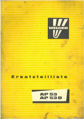 Welger Baler AP53 and AP53D Parts Manual