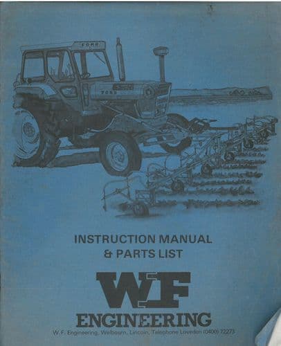 WF Engineering Band Sprayer Operators Manual with Parts List