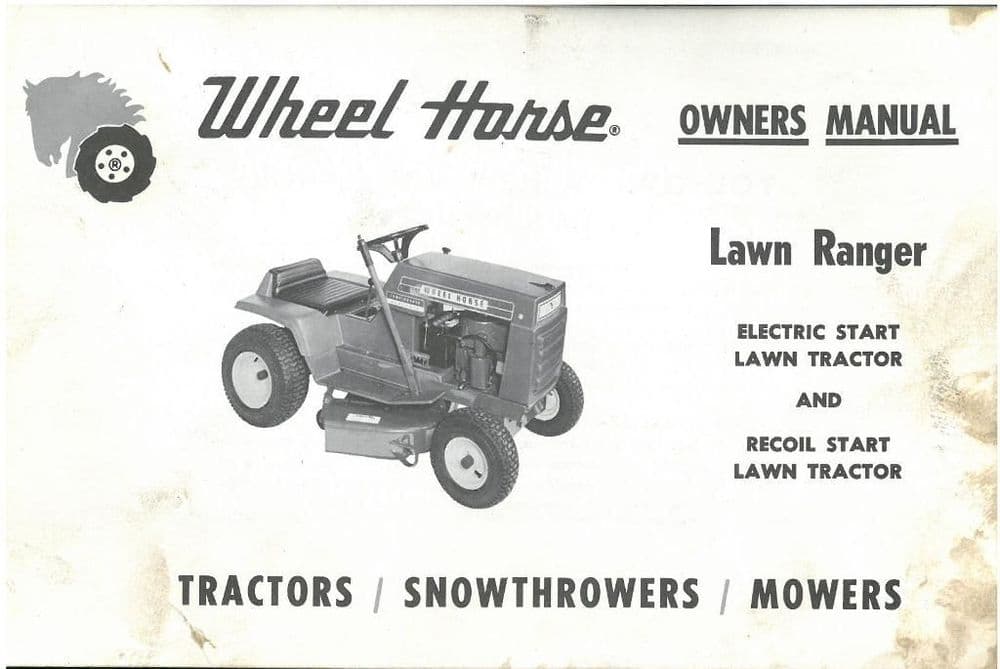 Wheel Horse Tractor Lawn Mower Lawn Ranger Operators Manual