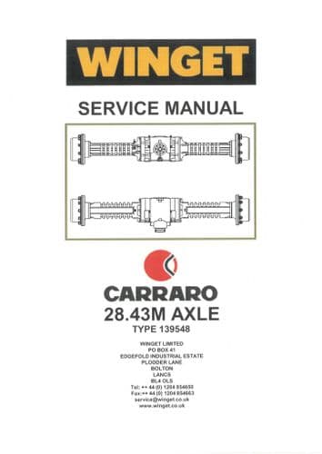 Winget Carraro Rear Axle 28.43M Workshop Service Manual