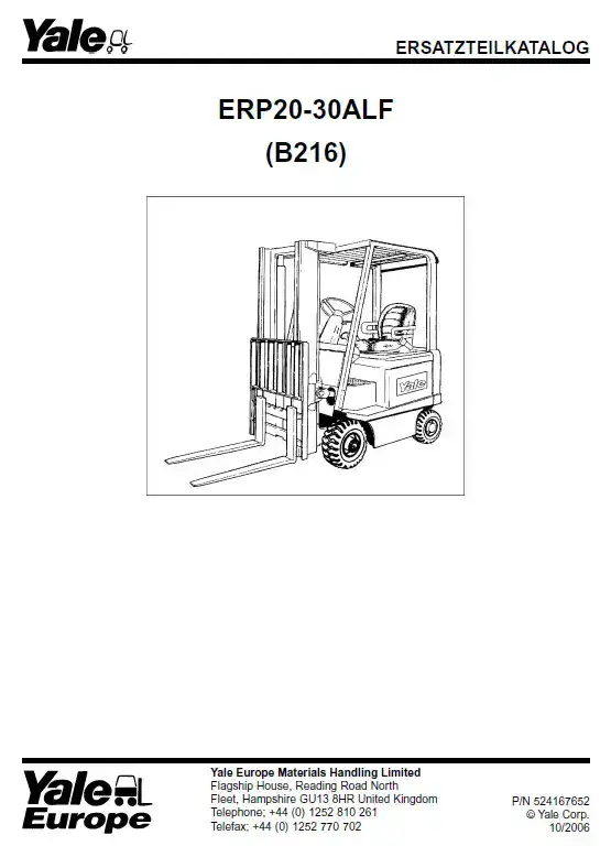 Yale Forklift ERP20-30ALF Parts Manual