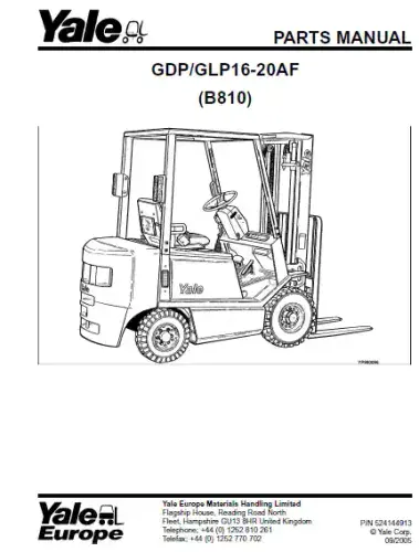 Yale Forklift GDP/GLP16-20AF  Parts Manual