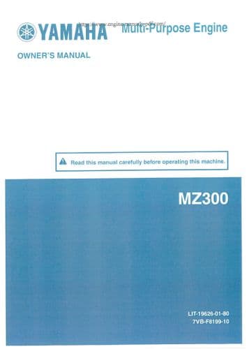 Yamaha Engine MZ300 Operators Manual