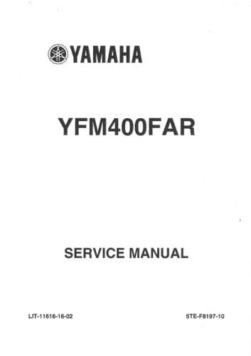 Yamaha Quad Bike Grizzly and Bruin Workshop Manual - ATV 4x4 Quadbike YFM400FAR & YFM350FAS