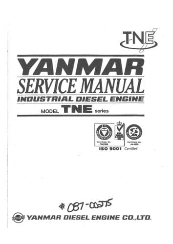 Yanmar Engine 3TNE84 3TNE88 4TNE82 4TNE84 4TNE88 Workshop Service Manual