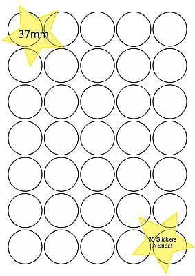 A4 Sheet Round Paper Circular Labels White Laser Inkjet ...