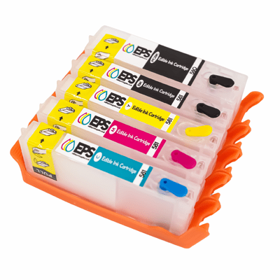 5 x Refillable Canon Compatible Edible Ink Cartridges PGI580 / CLI581 (TS705(a)/TS6350(a))