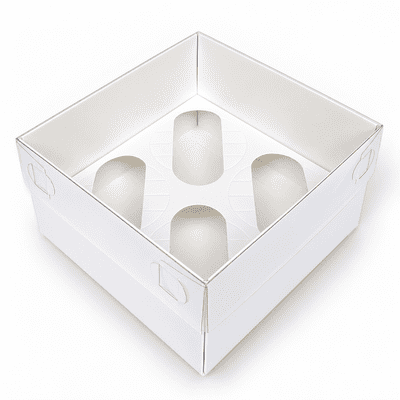 BULK OFFER - Extra-Tall Cupcake Box with Clear Lid (Holds 4) - 10 x Packs of 5 (50 Boxes)